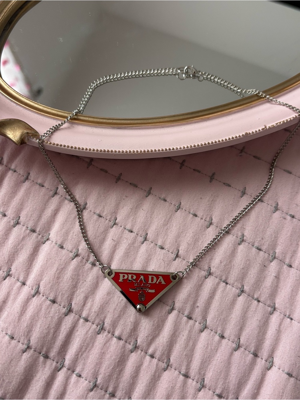 PRADA Repurposed Pendant Necklace in Silver - Picture 2 of 3